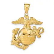 14k Yellow Gold Marine Corps Insignia Pendant