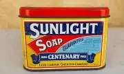 Original Sunlight Soap 100 year Commemorative Tin With Soap