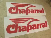 Chaparral Vintage Snowmobile Decals RED 2-Pak 12" FREE SHIP + Free Fish Decal!