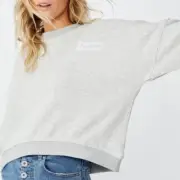 NEW Cotton On Gray Harper Boxy Graphic Crew Sweatshirt Size Small S