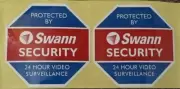2 Swann Sticker Decals Video Security Camera Door Window New English