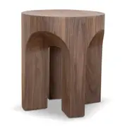 Jozi 49.5cm Round Side Table - Walnut