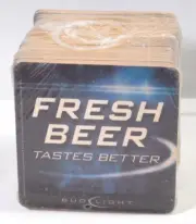Anheuser Busch Fresh Beer Tastes Better Bud Light Beer Coaster sealed 50 pack 20