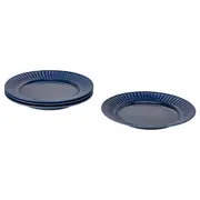 STRIMMIG plate, stoneware blue, 27 cm
