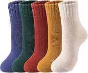 [coclothy] Wool Socks for Women - Womens Wool Socks Winter Socks for men Warm Thick Knit Wool Soft Vintage Casual Crew Socks