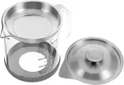 OFFSCH Metal Fine Mesh Strainer 1000ml Oil Storage Jug Grease Container for Deep Fryer