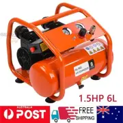1.5HP 6L Silent Oil-Free Portable Electric Air Compressor Airtools Tyre AU