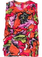 [COMME des GARCONS] Sleeveless Floral Textured Top