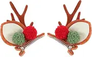 FOYTOKI Girls Christmas Hair Clip Xmas Antler Bobby Pin Hair Accessories Deer Horn Hair Clip Elf Headwear Clip Set