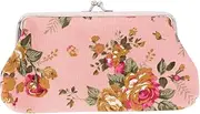 [TENDYCOCO] Buckle Clutch Bag Floral Embroidered Purse Coin Purse for Women Fashionable Wallet