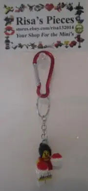 LEGO Mini-Figure Carabiner Keychain - Cheerleader (1 Keychain)