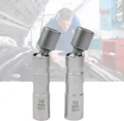 2 Pcs Spark Plug Socket Set, 14/16Mm Universal Joint Magnetic Spark Plug Wrench