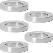 Zhooooonglf 5Pcs M10 Aluminum Spacers, Metal Spacer Aluminum Round 10.2mm ID x 16mm OD x 3mm L Thickness Screw Standoff for M10 Screw Bolts Silver
