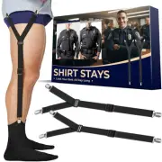 Shirt Stays Adjustable Soft and Smooth Elastic with Non Slip Clips Perfect Sock