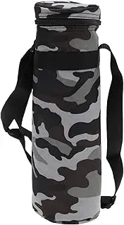 CAPASTEC Insulated Bag for Water Bottle, Oxford Fabric, Pearl Cotton, Aluminium Foil, Portable, Shockproof with Adjustable Shoulder Strap for Outdoor Sports, 30 x 10 cm, Grey White, Grey, White