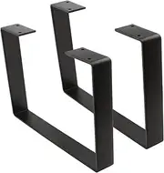 Osring 14 Inch Coffee Table Legs U-Shaped, 2pcs Solid Steel Table Legs for Furniture, TV Stand and Bench, Black