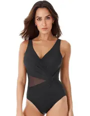 [Miraclesuit Swim] Illusionists Circe Knot Detail Shaping Swimsuit in Black