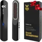 Beard Straightener Comb, Cordless & Mini Size with Auto Shut Off, Perfect for Tr