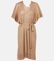 [Max Mara] Max Mara Donnola fringed beach cover-up One Size brown