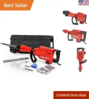 Versatile Demolition Hammer Drill 2200W with Adjustable Grip & Safety Goggles