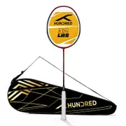 HUNDRED Medal Master Strung Badminton Racket (Dark Red/Black, Standard Size) | Material: Carbon Fibre | with Full Racket Cover