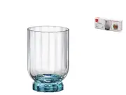 Bormioli Rocco Package 3 Glasses Florian Rocks Glass With Foot Blue