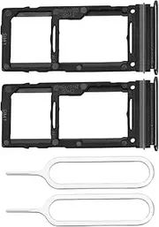EMSea 2PCS Dual SIM Card Slot Tray Holder Micro SD Card Holder Replacement with SIM Pin Compatible with Samsung Galaxy A52 5G/A52 4G/A72/A52s 5G/A72 5G Black
