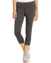 Ideology Womens Rapidry Cropped Space-Dyed Leggings Size-XS,Black Space Dye