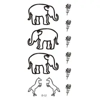 在飛比找蝦皮購物優惠-原宿大象馬玫瑰D-12【WAWA TATTOO】防水紋身貼紙