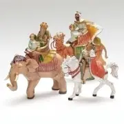 Fontanini 5" Scale Three Kings on Animals Nativity Figurine Set 65244 NEW