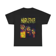 Nirvana Retro Tshirt Vintage Kurt Cobain Painting Graphic Grunge Unisex Seattle