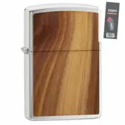 Zippo 29900 Woodchuck USA Cedar Emblem Brushed Chrome Lighter + FLINT PACK