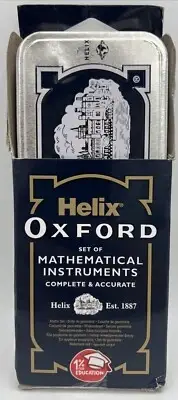 Helix Oxford Maths Set of 9 Mathematical Metal Geometry Compass Eraser Pencil UK