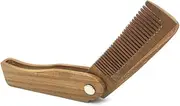 1Pc Mini Natural Verawood Beard Comb Portable Travel Hair Comb Small Foldable Comb for Men Women Tangle Skin Friendly Design for Grooming