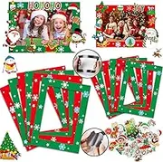 Christmas Magnetic Picture Frame Craft Kit for Kids 12Pcs, Christmas Magnet Photo Frames DIY Craft for Xmas Holiday Refrigerator Locker Accessories Home Classroom Game Activities