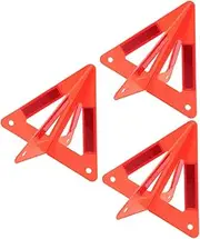 ULTECHNOVO 3pcs Warning Triangle Safety Stickers Road Cars Kit Vehicles Cones Vest Strips Triangles Signal Flairs Reflective Flagging Caution Reflector Winch Dot Markers Red Plastic