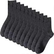 [Dress Cici] Men's Quarter Crew Socks, Polycotton, Regular Thickness, Lightweight Dress Socks (5 Pairs)