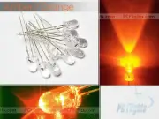 10pc - AMBER COLOR LIGHT EMITTING DIODE WITH 5MM CLEAR ROUND HEAD FROM USA