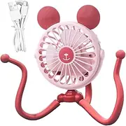 Gitekain Portable Stroller Fan,Octopus Electric Cart Handle Bar Fan - Portable Electric Flexible Tripod Clip- Cart Fan Silent For Treadmill Use