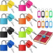 Luggage Padlocks, 8Pack Suitcase Locks Easy, Multicolor Mini Keyed Padlock Lugg