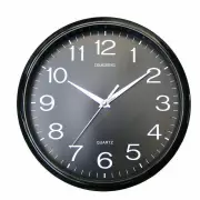 Glass Round Silent Non Ticking Battery Quartz Wall Classic Wall Clock - Silver