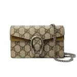 【GUCCI 古馳】476432 經典DIONYSUS系列GG SUPREME帆布迷你酒神斜背包(棕色)