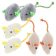 6Pcs Cat Toys Plush Mouse Pet Mice Toys Cat Fake Mouse Toy Cat Biting Chewing Plaything