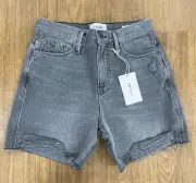 NWT Frame Denim $185 Le Tour Short Raw Edge In Acera Size: 24