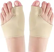 Bunion Corrector and Orthopedic Hallux Valgus Relief Splint Gel Bunion Pads Sleeves Brace – Toe Stretcher Bunion Guard for Men and Women Gel Toe Spacer, Toe Separator, Toe Spreader – Bunion Protector (External with adhesive (skin color), L)