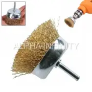 6PC Wire Wheel Cup Brush Set Coarse Crimped Carbon Drill Attachments Steel Shank