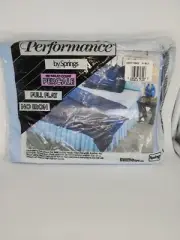 Vintage Performance By Springs - Full Flat Sheet 180 Thread Blue Double Flat NOS