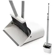 Broom and Dustpan Set, Long Handle Lightweight Broom Set Upright Standing