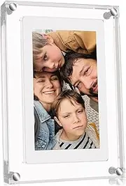 5 Inch Digital Photo Frame Acrylic Video Picture Frame with Auto Rotate Function, Free 8GB USB Flash Drive and Built-in 1000mAh Battery, Ideal Desktop Decoration