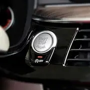 JMY Chrome-plated Sports Engine Start Stop Button Cover For BMW 1 2 3 4 5 6 7 series F01 F06 F10 F20 F22 F30, X3 X4 X5 X6 F15 F16 F25 F26, Engine Switch Power Ignition Replacement (F Chassis, Silver)